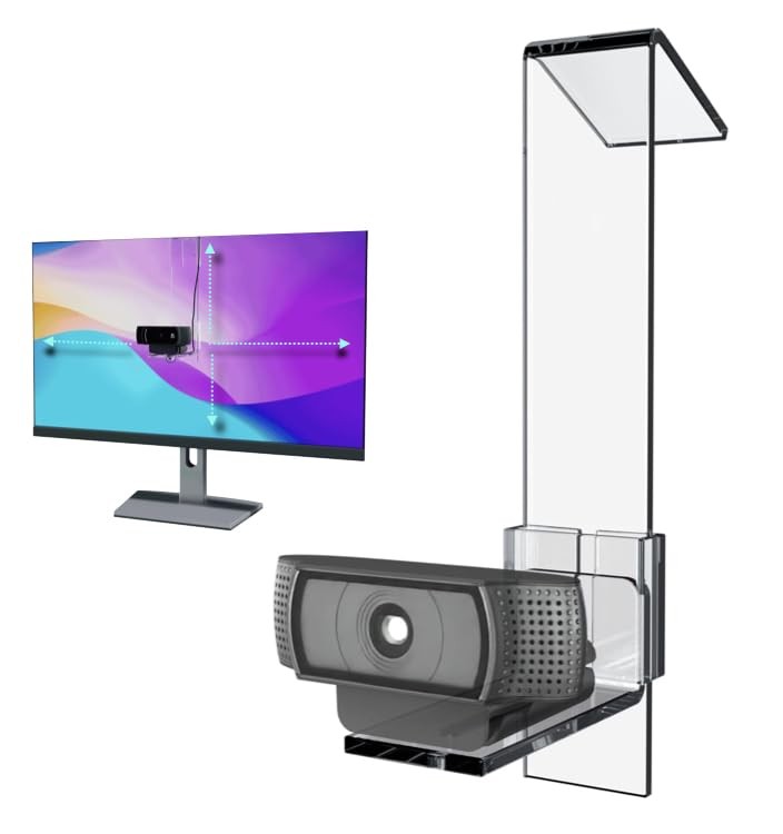 PlexiCam Pro V2 | Center Screen/Middle Screen Webcam Mount | Position Any Web...