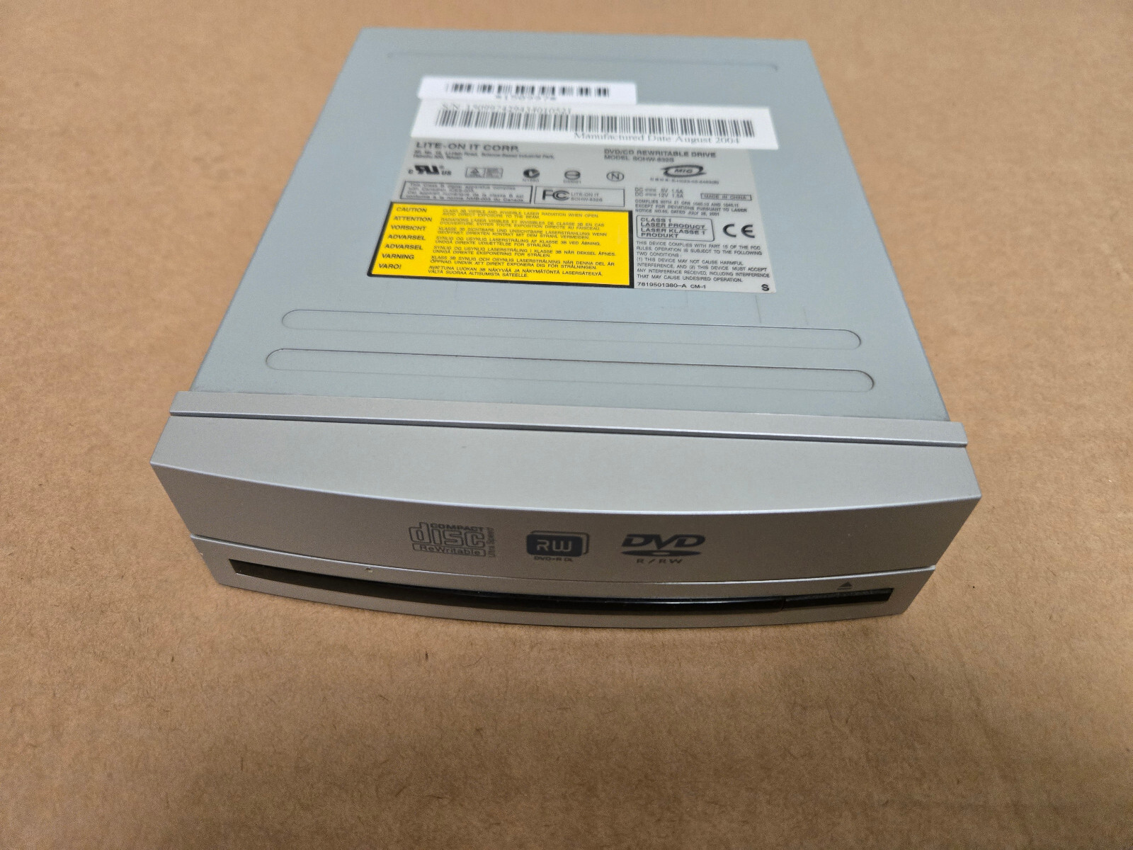 Lite-on-it Corp DVD/CD Rewritable Drive Model SOHW-832S