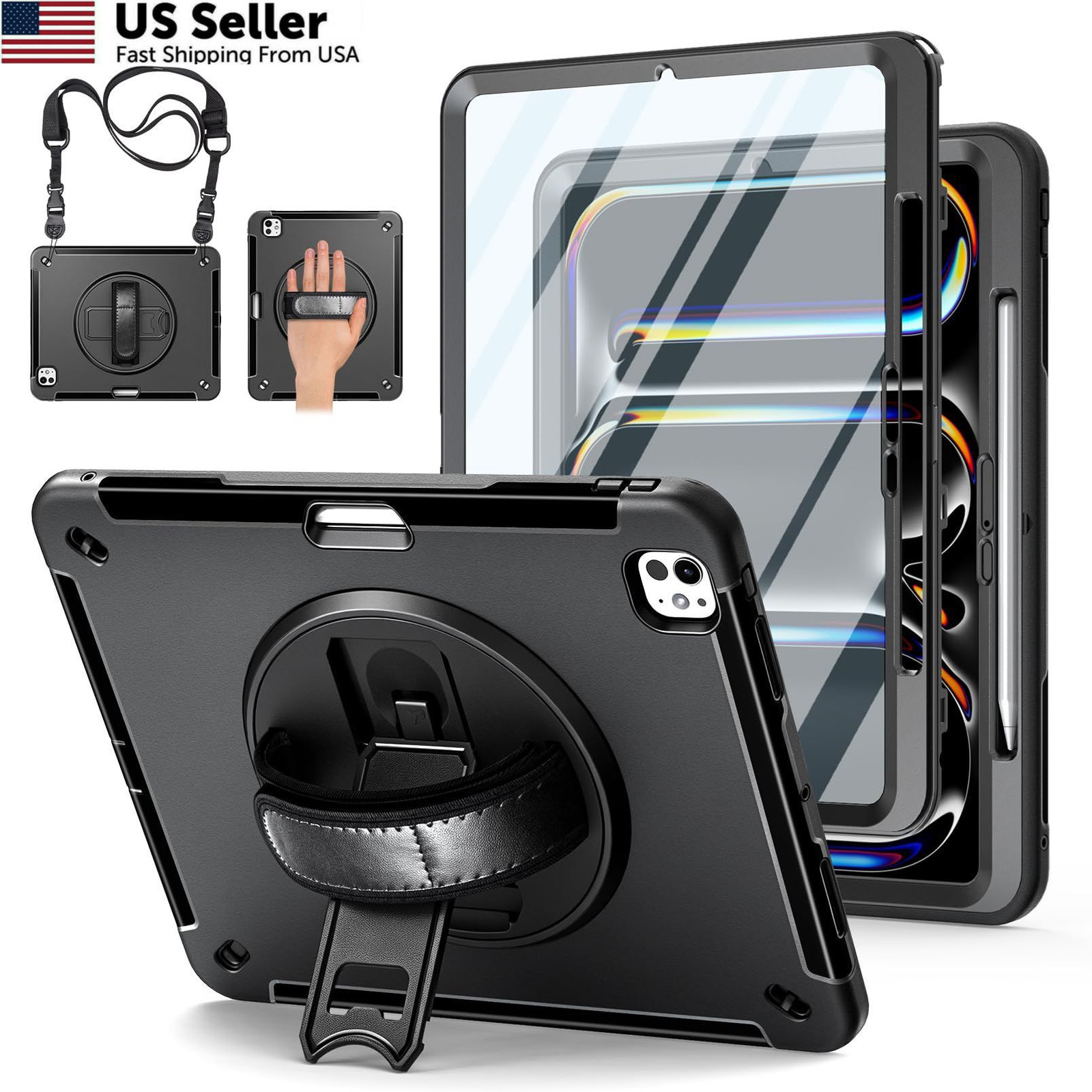 Miesherk STOCK Case for iPad Pro 13 Inch 13" M5 2025/M4 2024, Black