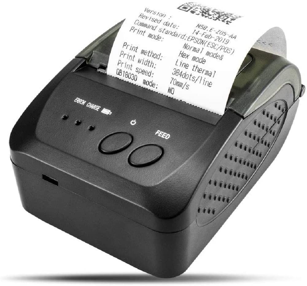 Bluetooth Receipt Printer, 58mm Mini Thermal POS Printer Portable Personal Bi...