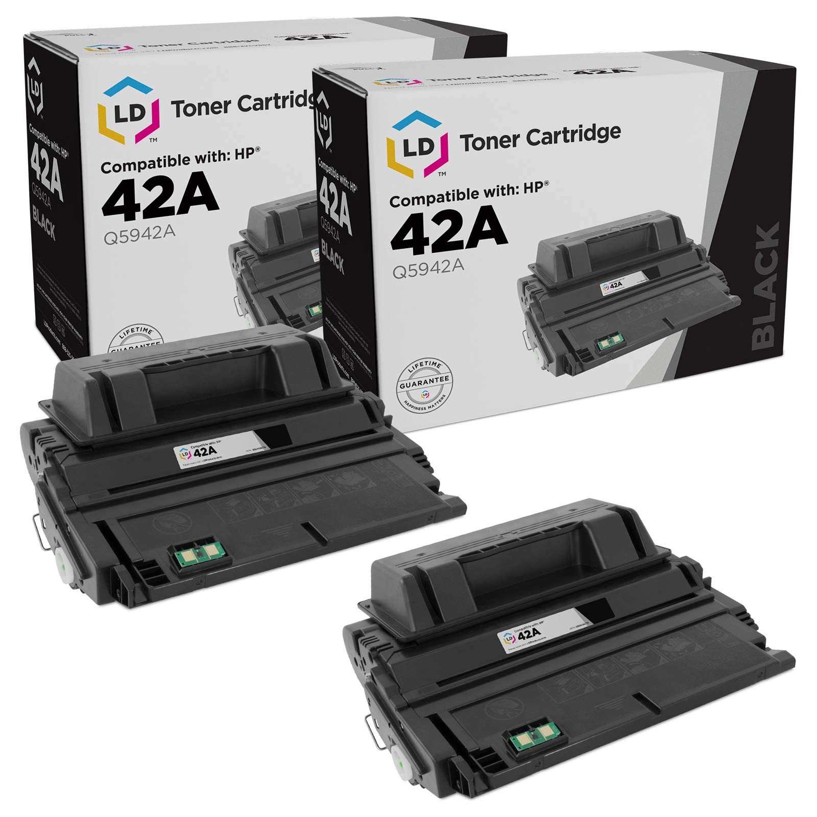 LD Compatible Replacement 2PK Q5942A 42A Black Toner for HP 4350 4240n 4350dtnsl