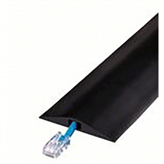 5MKH5 Cable Protector, 1-Channel, Black, 10 ft. x 7/16"H, Max. Cable Dia.: 1/4"