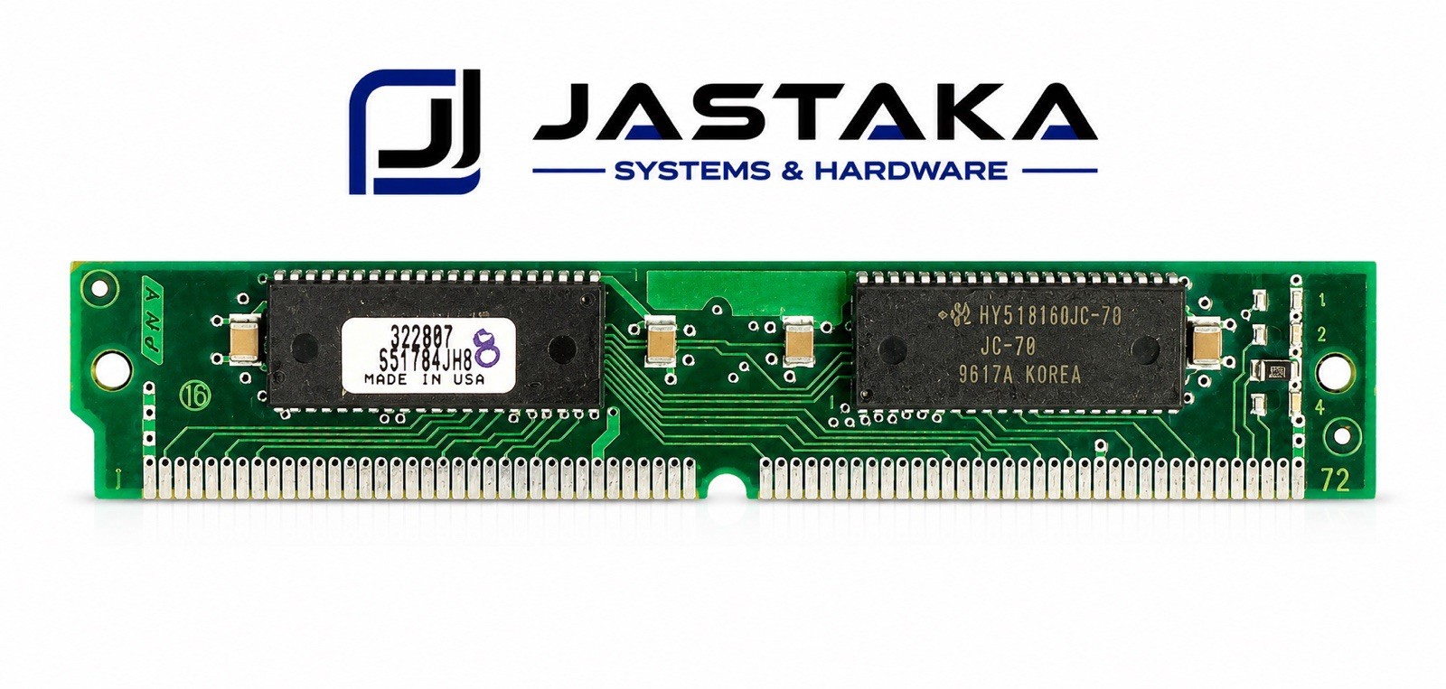 Hyundai 8MB 72-Pin SIMM EDO RAM Memory Module 70ns HY5118160 Vintage