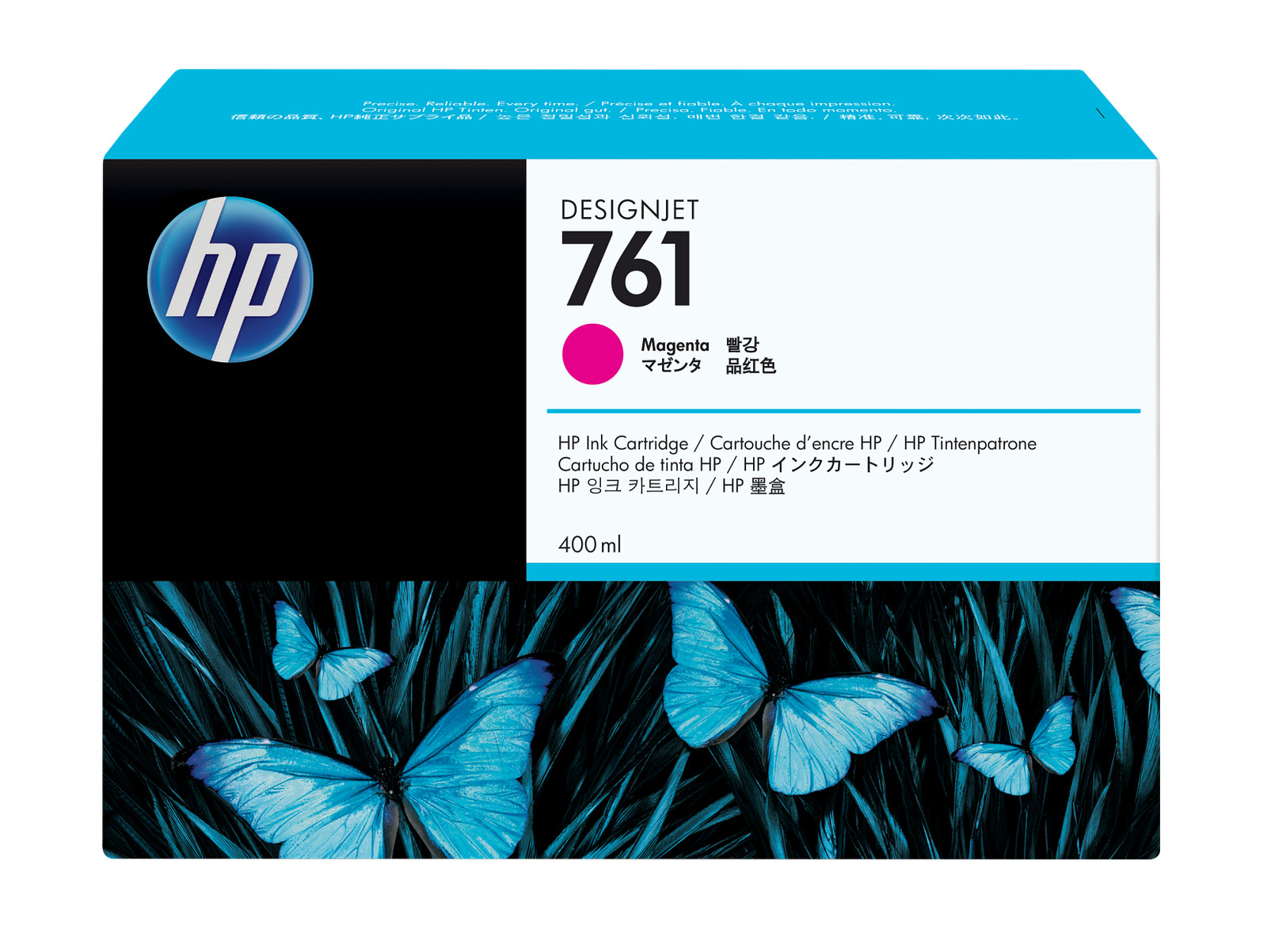 HP 761 400-ml Magenta DesignJet Ink Cartridge, CM993A