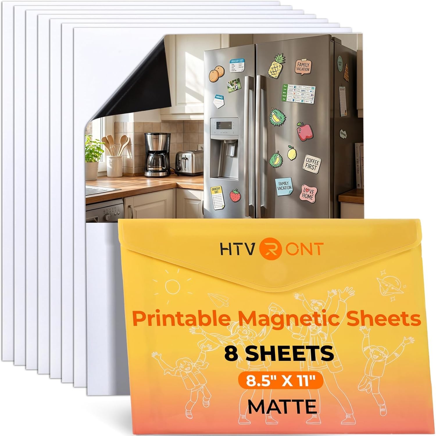 Printable Magnetic Sheets 8.5 x 11, Matte 8Pcs for Inkjet Printers