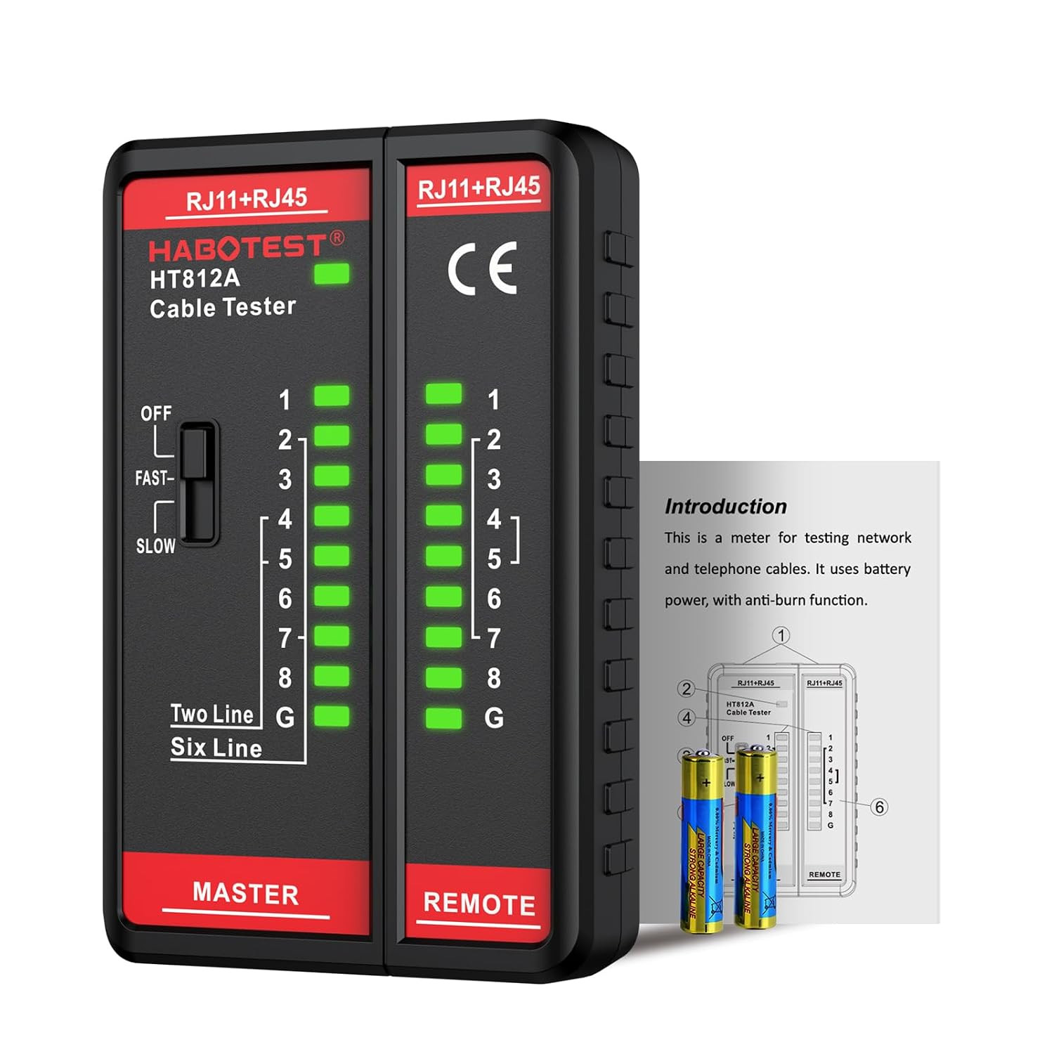 Network Cable Tester, HABOTEST HT812A with RJ45 RJ11 Port, Ethernet Cable Tester