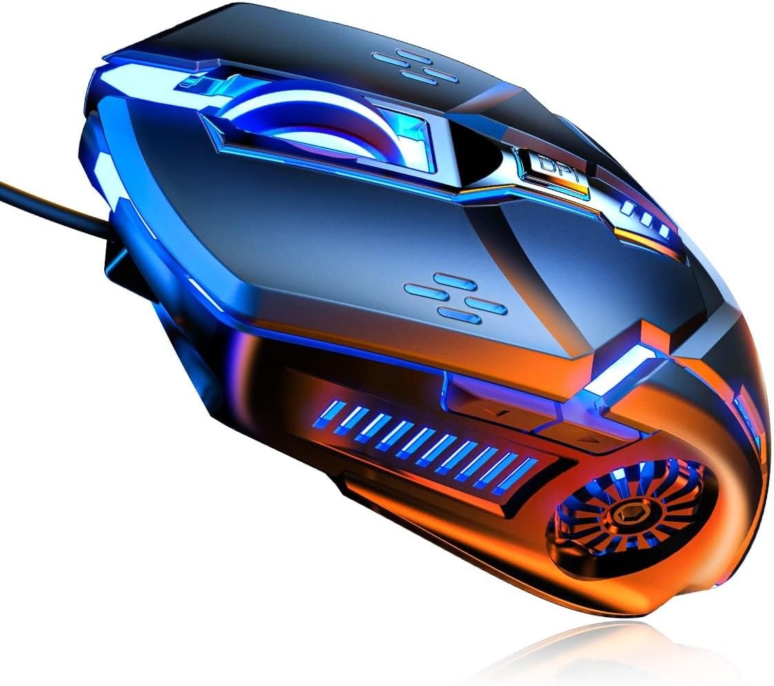 CHONCHOW Silent Click Mouse, Gaming Mouse Wired, 6 Button,4 DPI Upto 3200 DPI