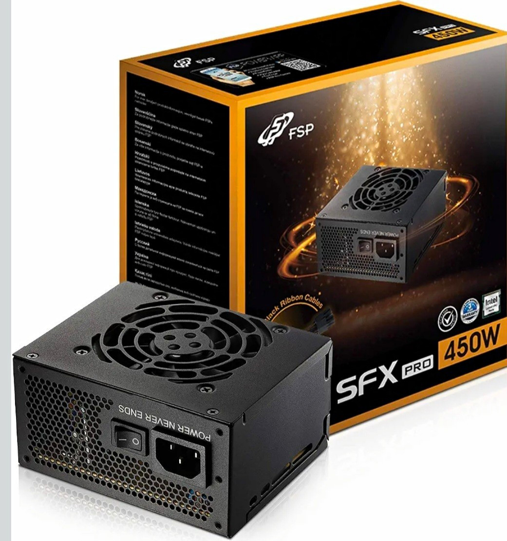 FSP SFX PRO 450W SFX 80+ Bronze PSU, Black Ribbon Cables FSP450-50SAC