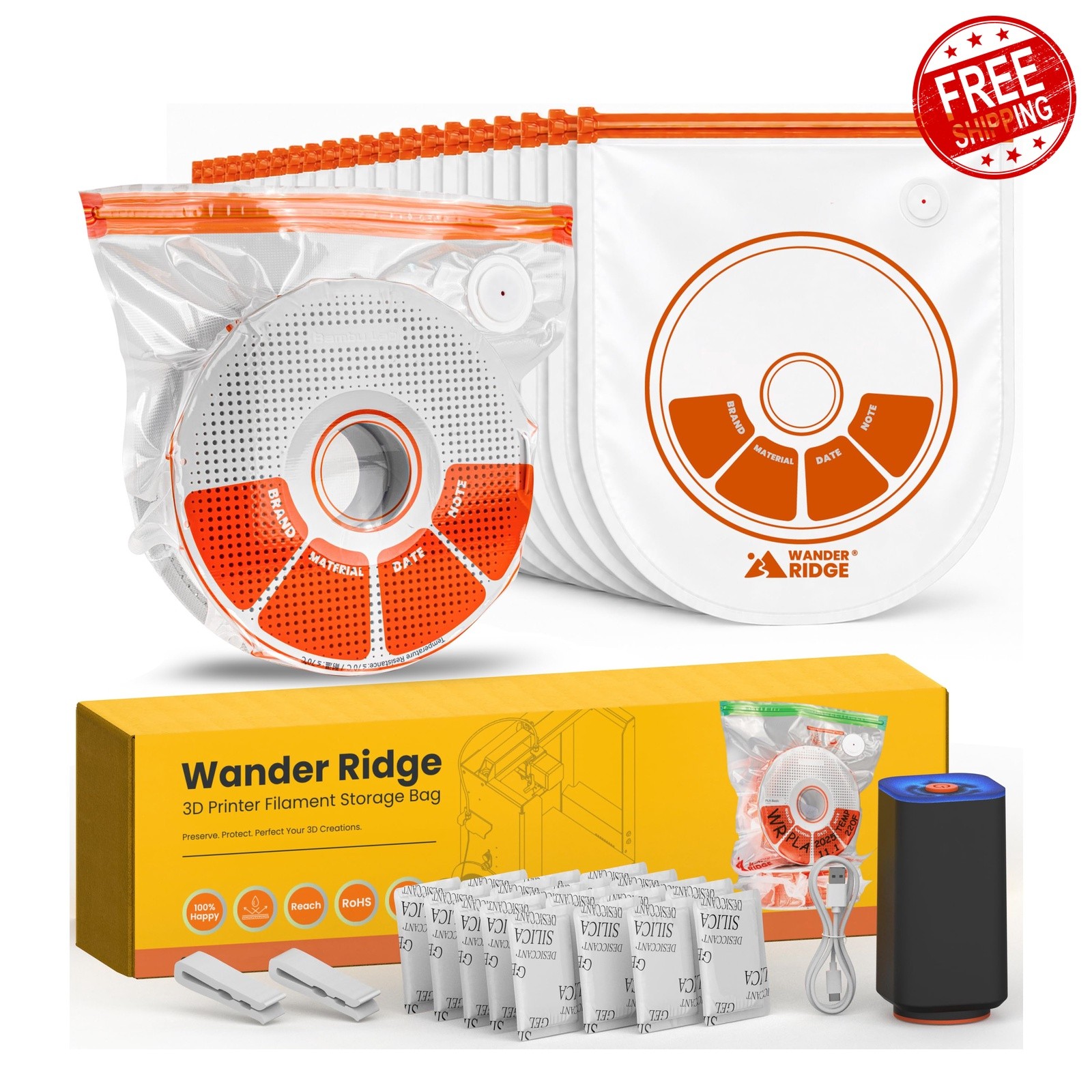 Wander Ridge 3D Filament Storage Bags U-Shape Kit