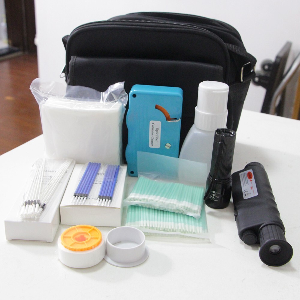 Fiber Optic Cleaning Tool Kits 11 in 1 Cleaner Pen Alcohol Bottle Inspection
