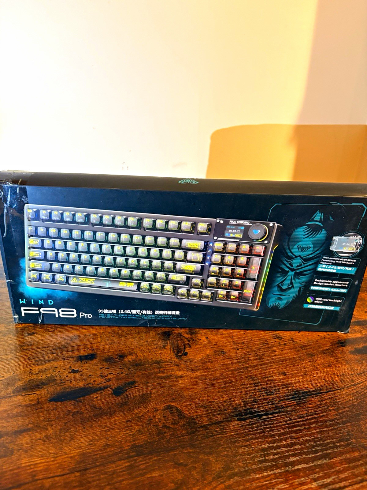 AULA WIND F98 Pro 95-Key Mechanical RGB Keyboard 2.4G/BT/Wired Black
