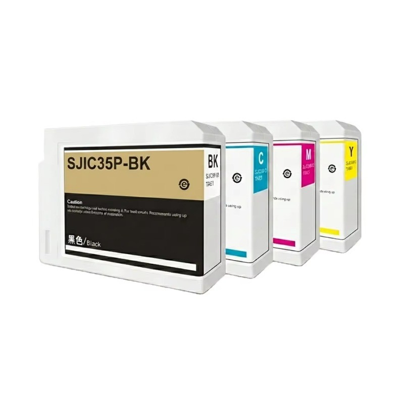 4-Pack 80ml SJIC35P Pre-filled Ink Cartridges with Chip for Epson CW-C6000/C6500