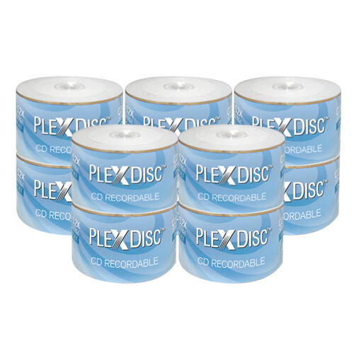 500 PC PlexDisc 52X 700 MB 80 MIN CD-R White Inkjet Hub Printable Disc 631-210