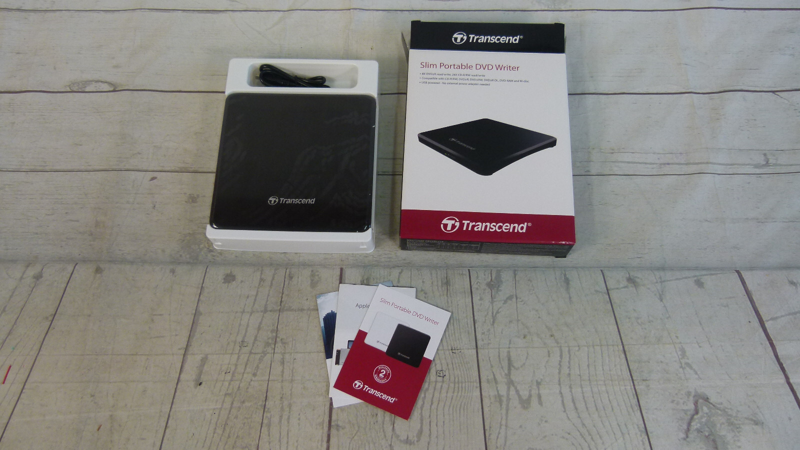 Transcend Extra Slim Portable DVD Writer TS8XDVDS-K Black