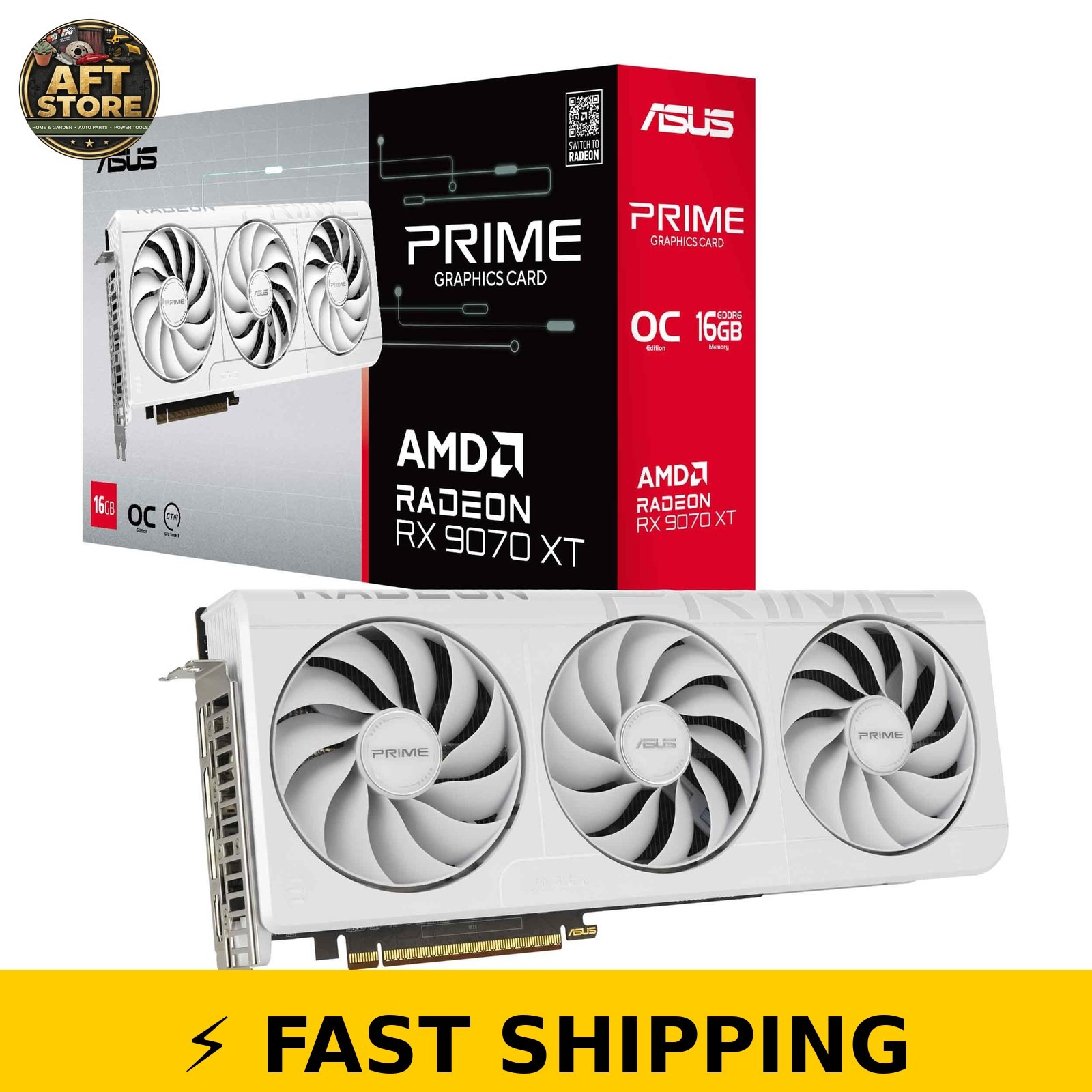 ASUS Prime Radeon RX 9070 XT 16GB GDDR6 White OC Edition