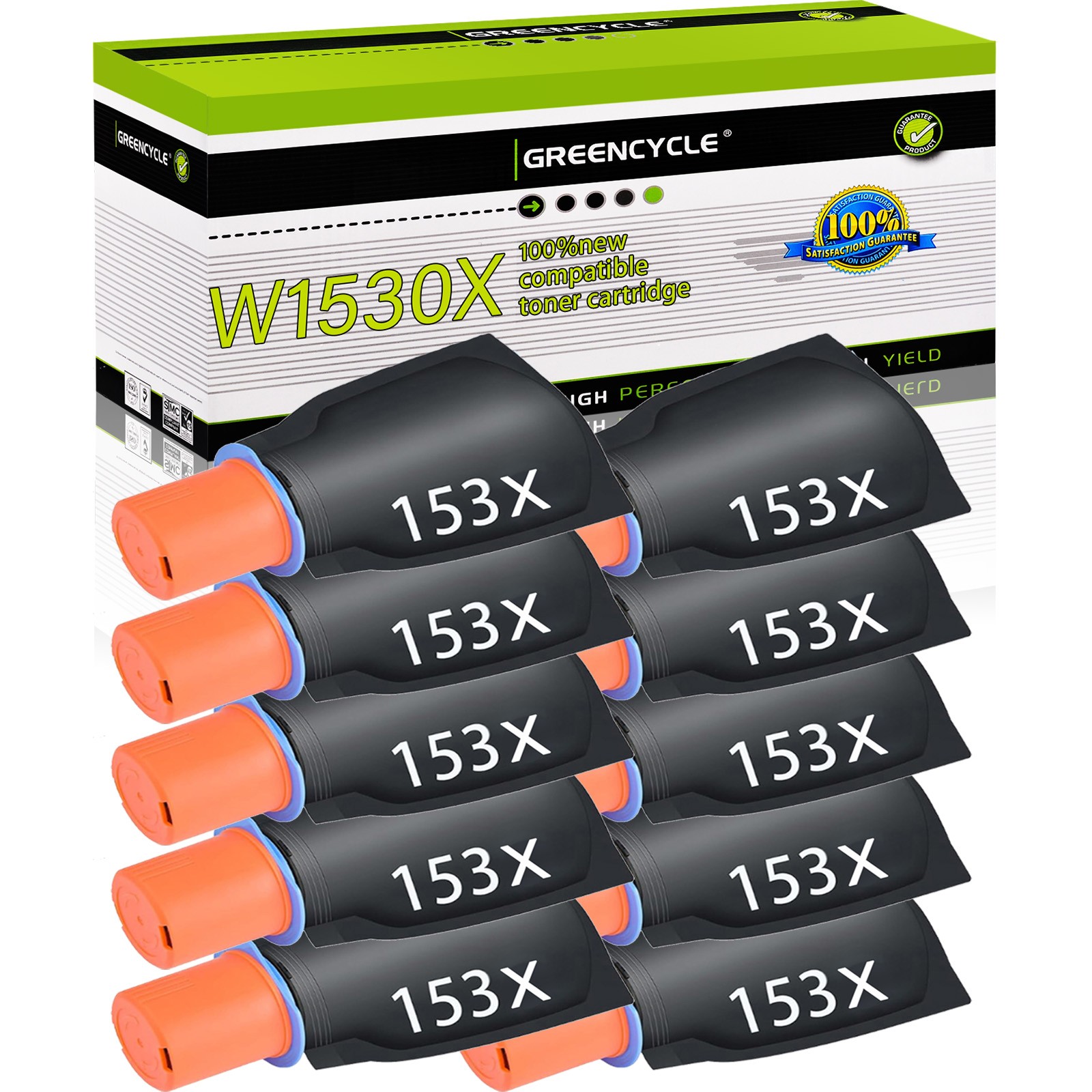 10-Pack Compatible HP 153X Toner Reload Kit for Laserjet Tank 2504dw MFP 2604sdw