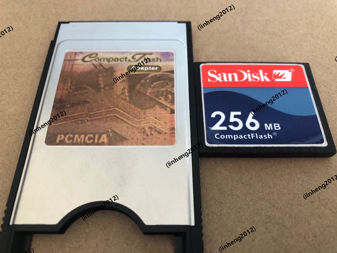 SANDISK 256MB Compact Flash +ATA PC card PCMCIA Adapter JANOME Machines