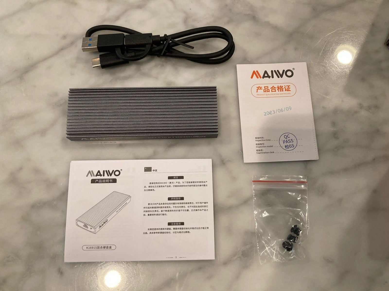 MAIWO K1691S M.2 SATA SSD Enclosure Type-C