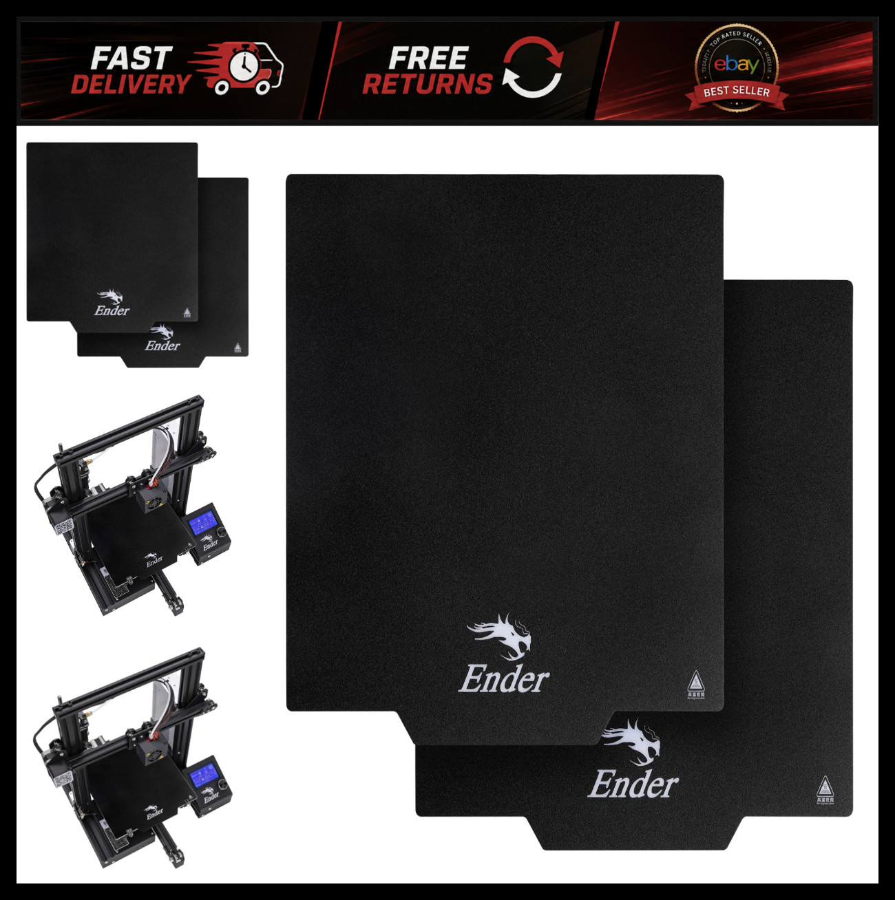2PCS Creality Original Ultra Removable Magnetic 3D Printer Build Surface
