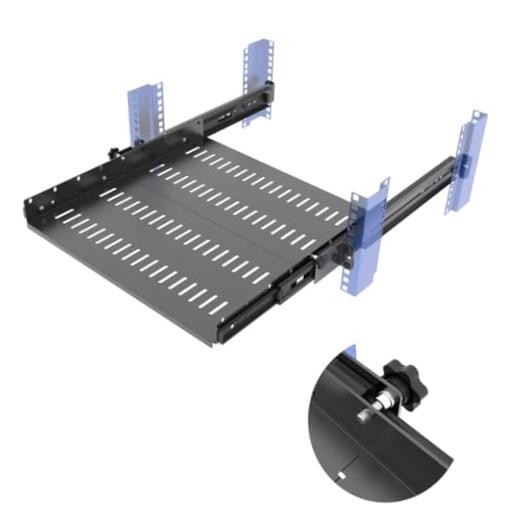 1U 19 inch Sliding 4-Post Vented Rack Mount Tray 14.6-22.3" D 14.6-22.3 in