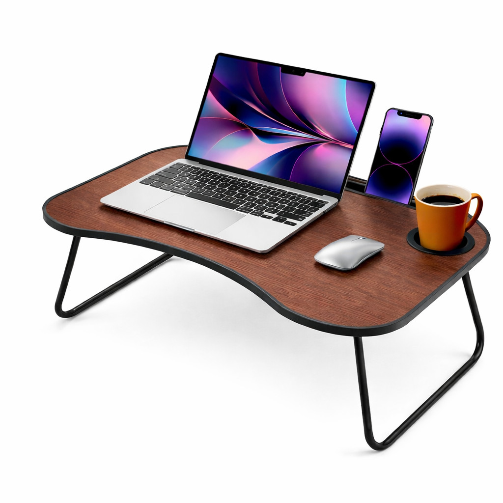 Laptop Lap Desk Stand Foldable Bed Table Notebook Tray Cup Slot Sofa Adjustable
