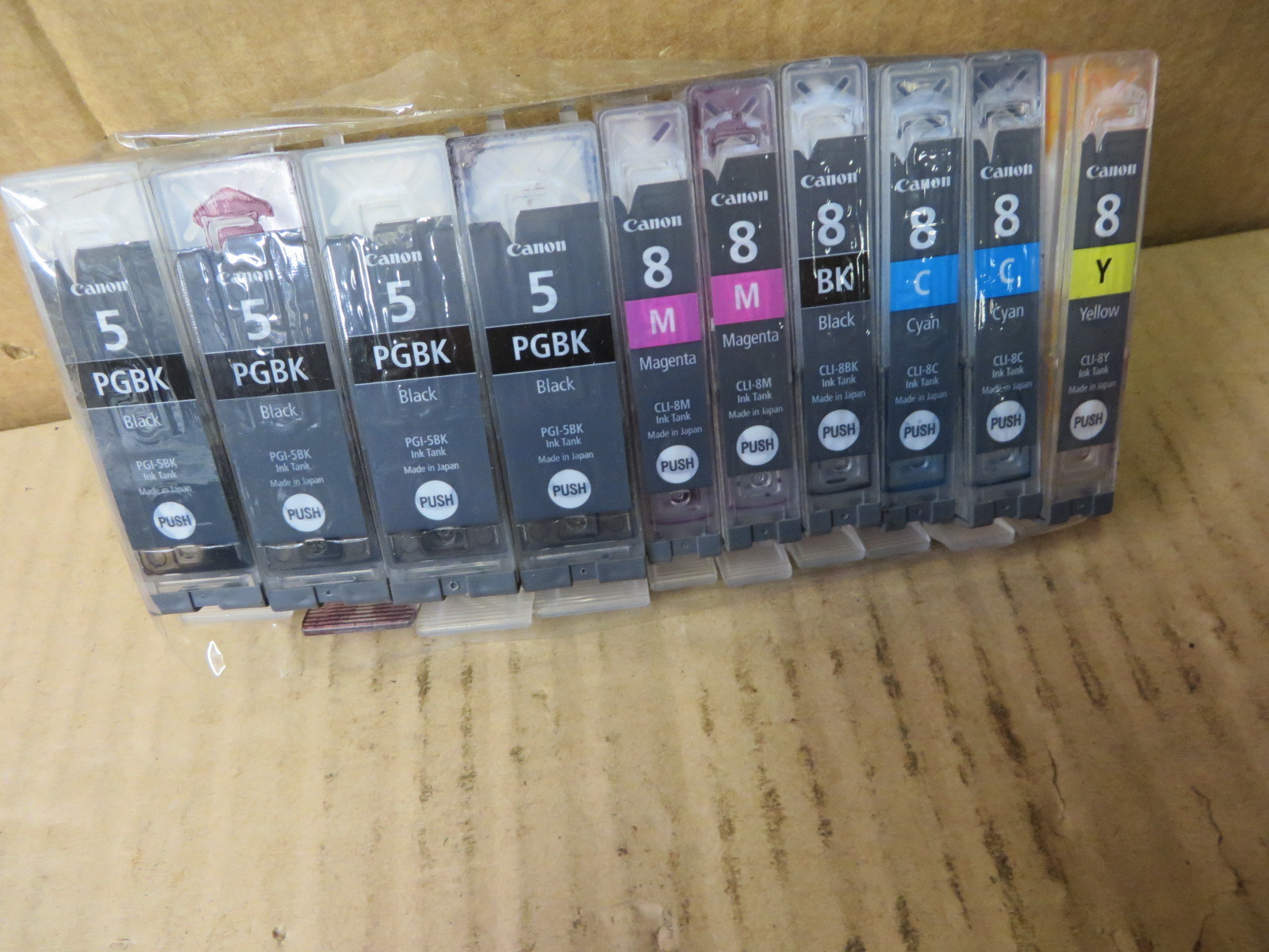 CANON PIXMA INK EMPTIES GROUP OF 10 FOR REFILL OR RETURN