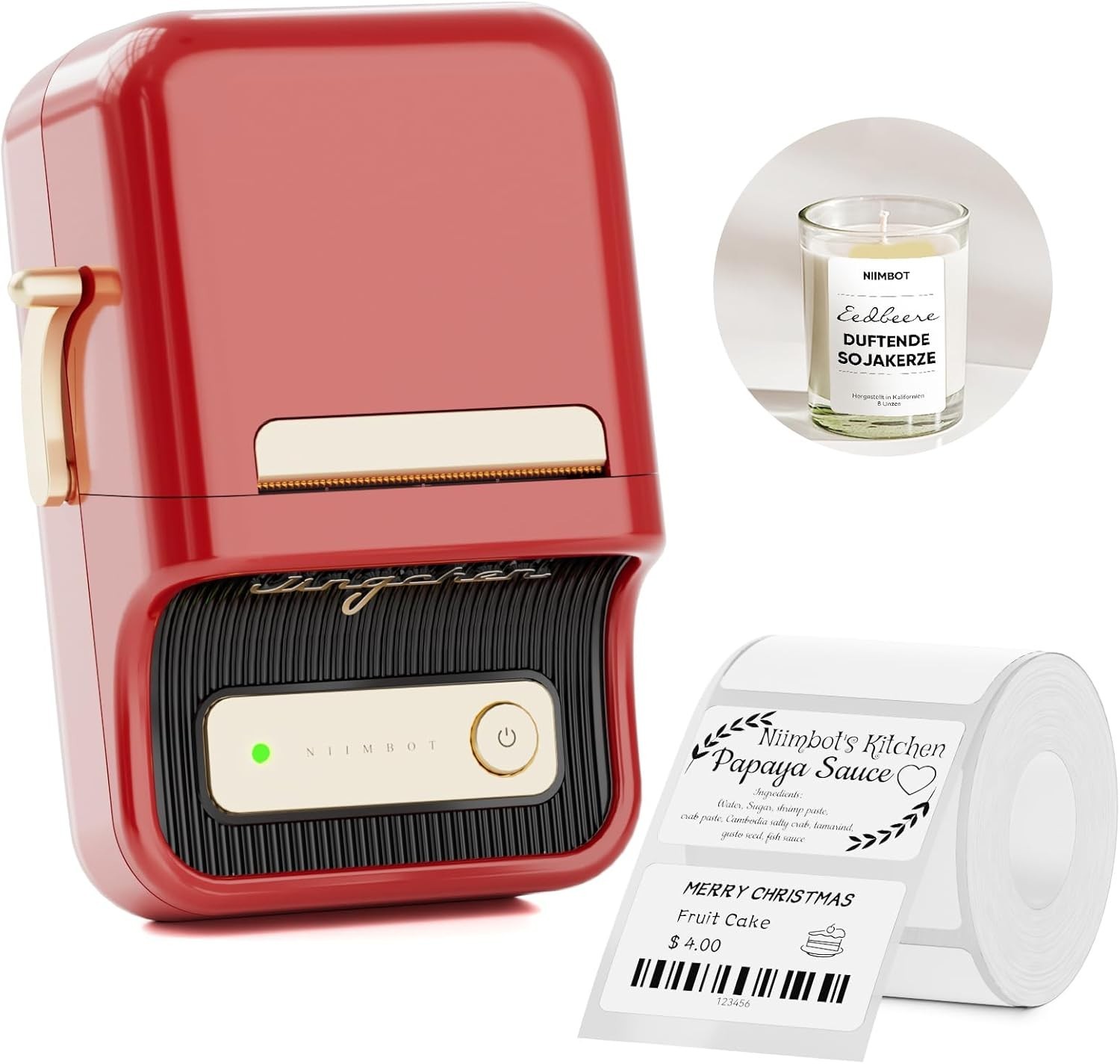 NiiMbot B21 Mini Thermal Printer Wireless Barcode Label Maker  Portable  Bx23