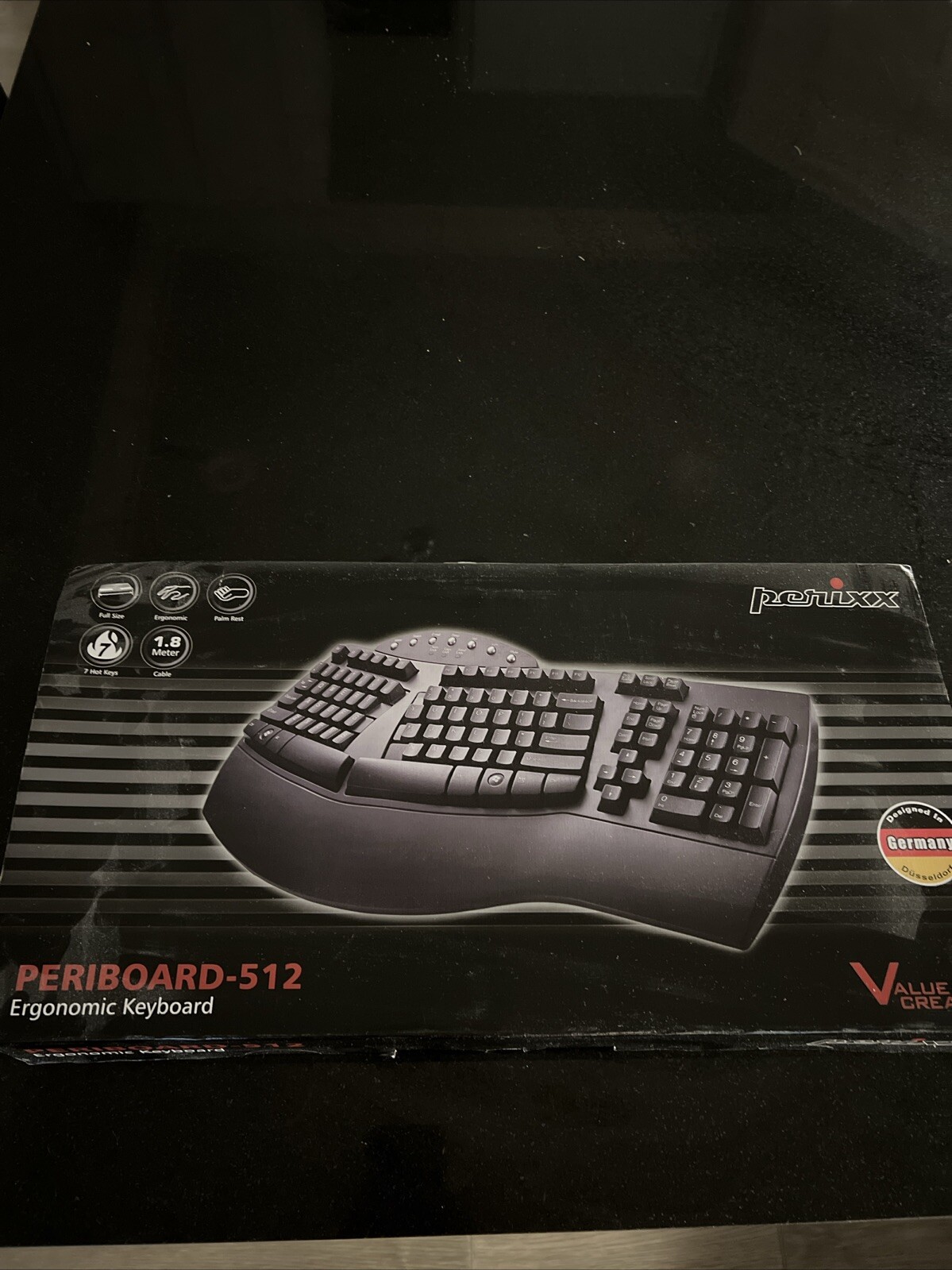 Perixx Periboard-512 Wired Erggonomic Gaming Keyboard Palm Rest Black