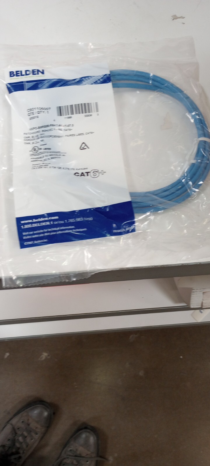 BELDEN C601106007 Ethernet Cable, Cat6, RJ45 Plug t- RJ45 Plug, BLUE 7FT   (60)