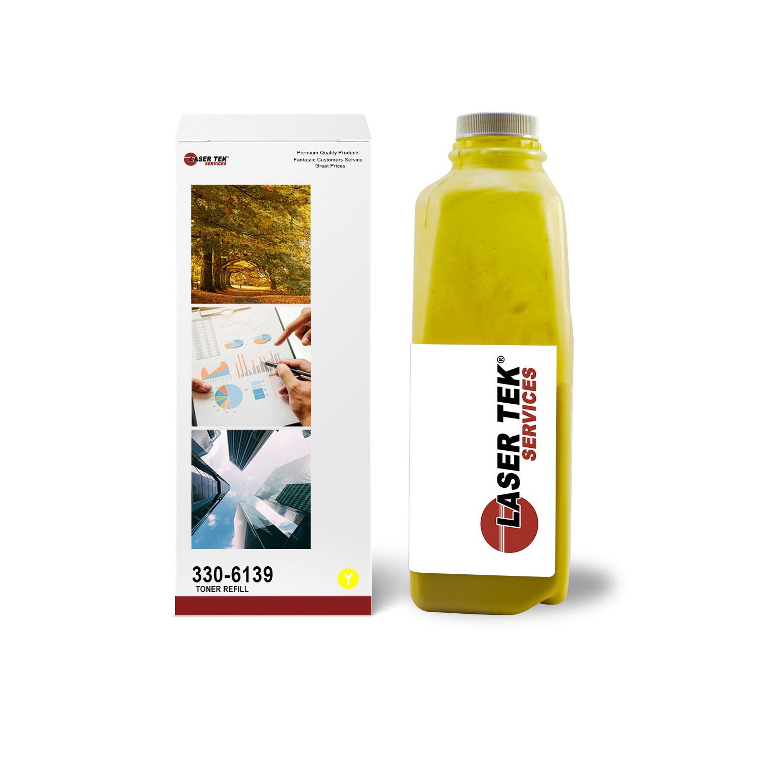 LTS 330-6139 Yellow Toner Refill Kit Compatible for Dell 7130cdn