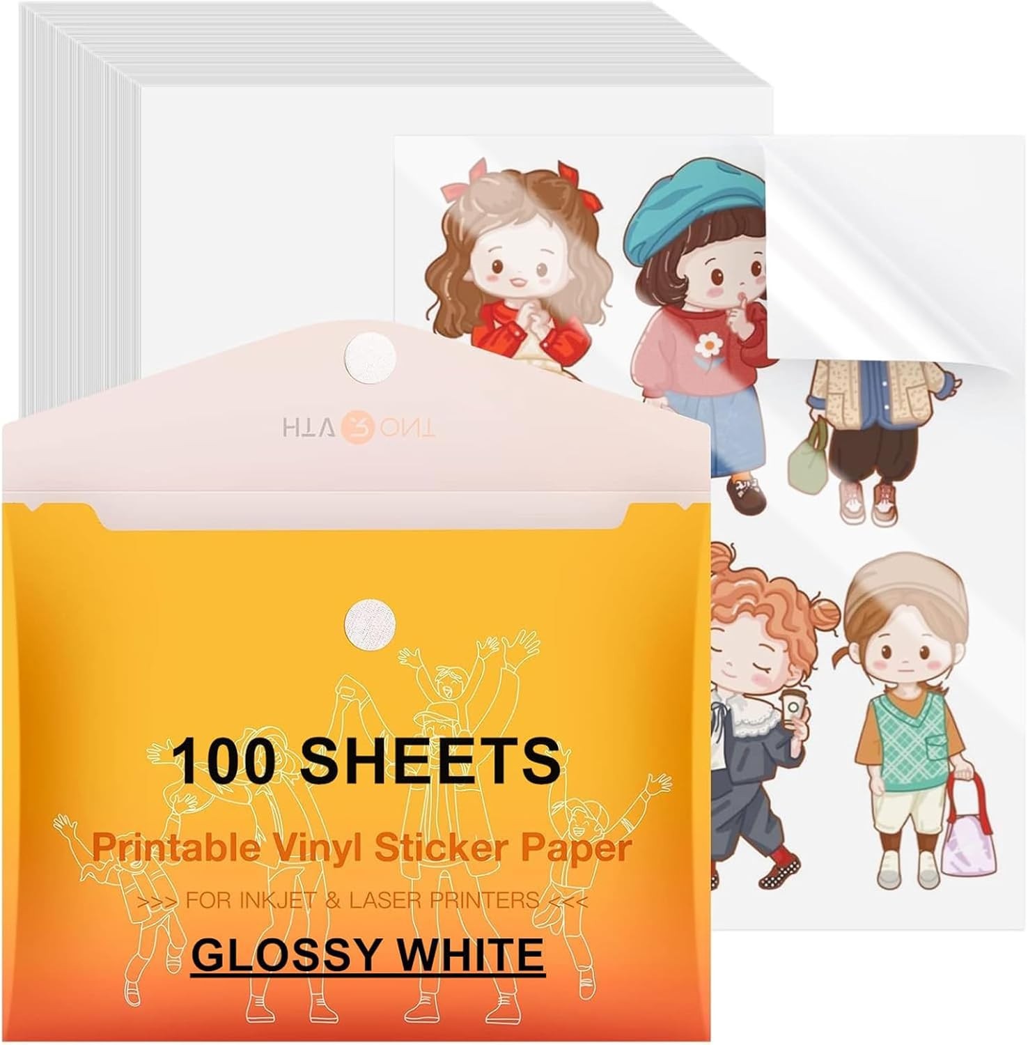 100 Sheets Glossy Waterproof Sticker Paper Printable Vinyl For Inkjet Printer