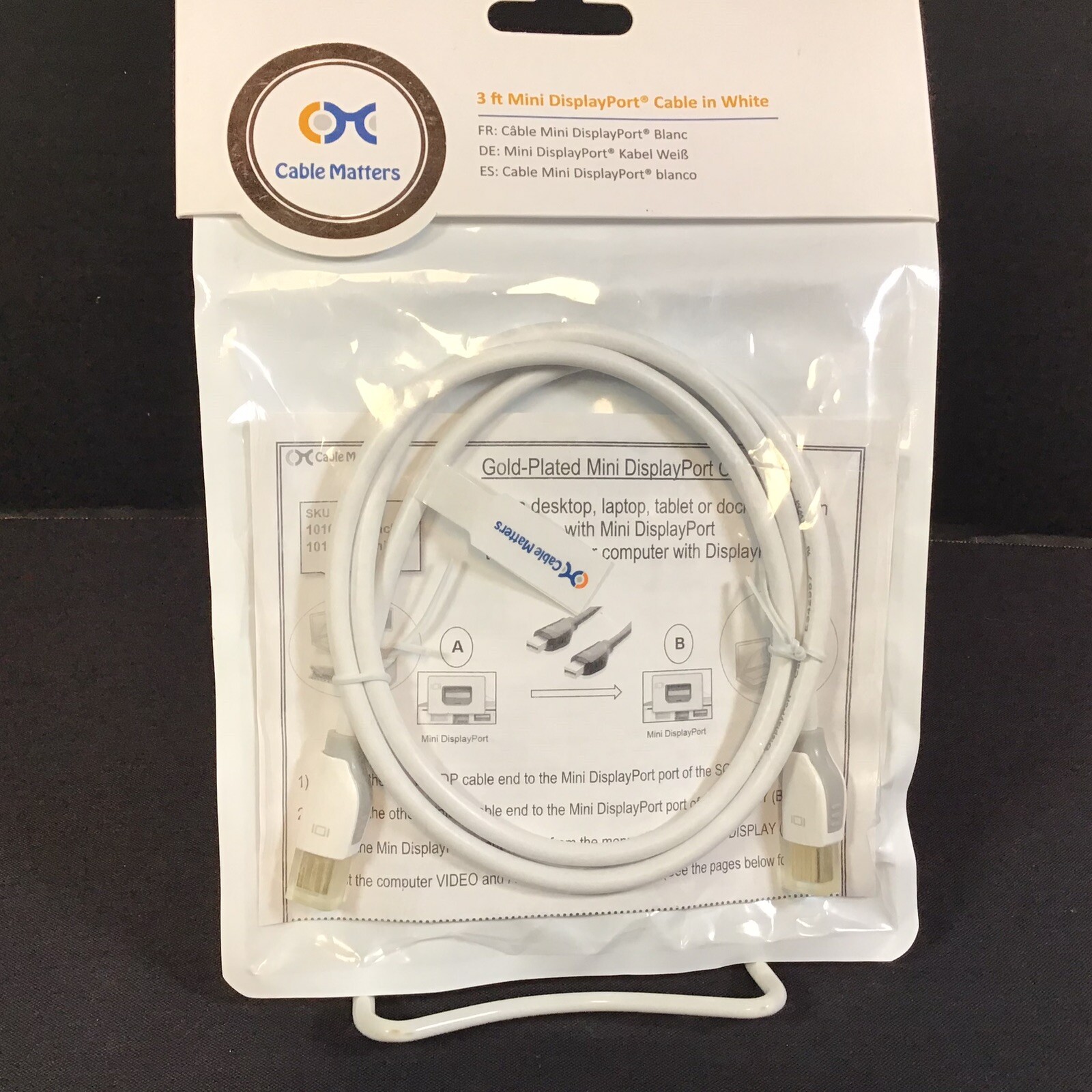 Cable Matters Gold Plated Mini Display Port Cable 3 ft NEW
