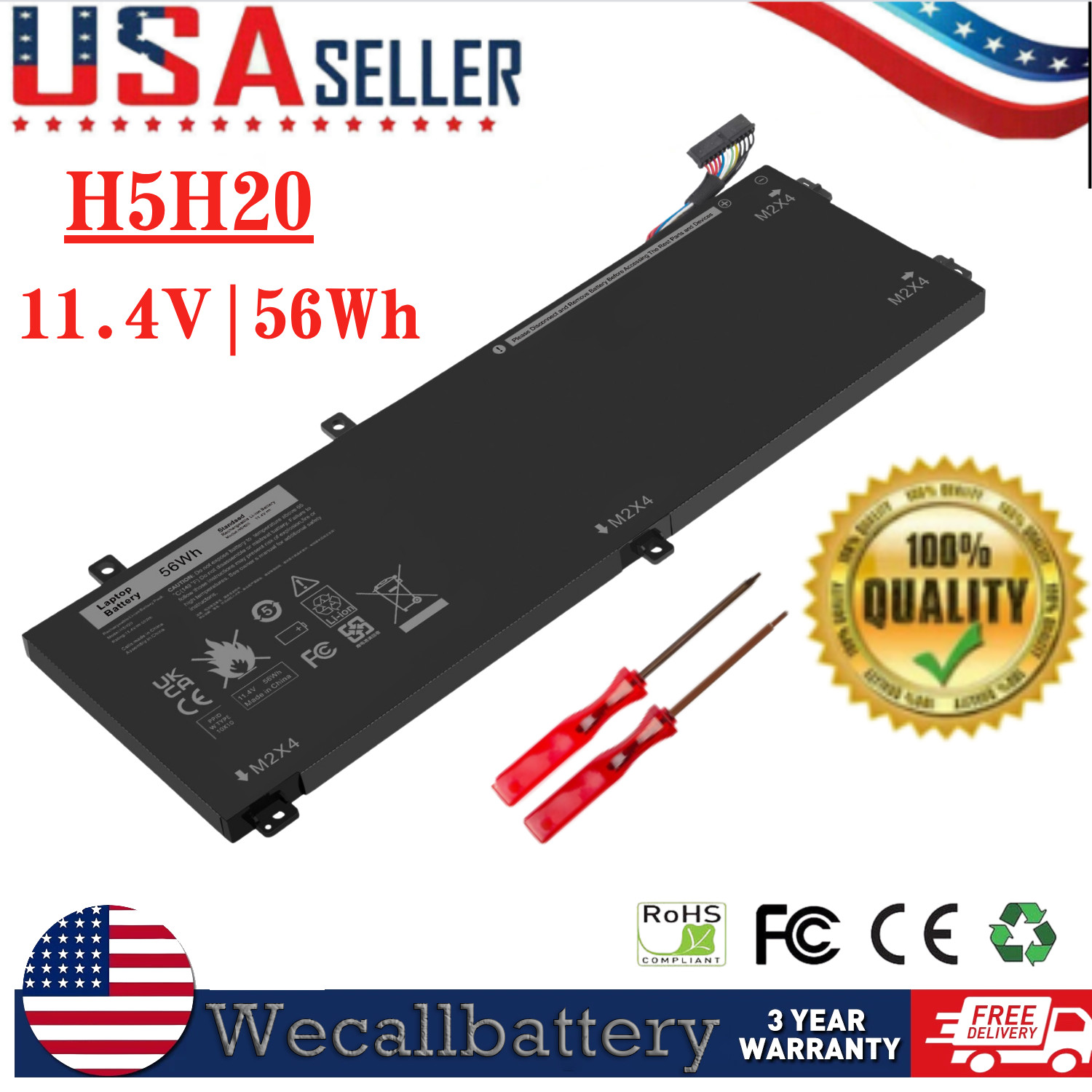 ✅LOT H5H20 Battery For Dell Precision 5510 5520 5530 XPS 15 9560 9550 9570 56Wh