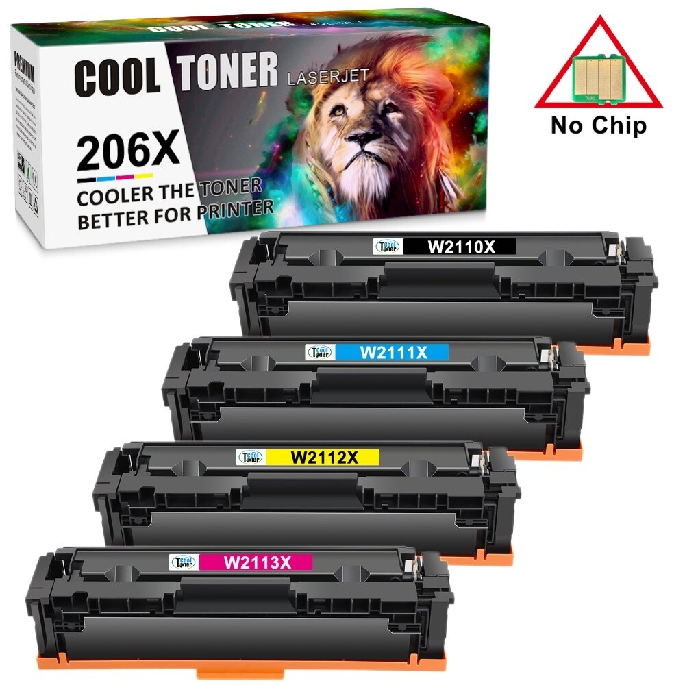 4x W2110X High Yield Toner For HP 206X LaserJet M282nw M283fdw M283cdw No Chip