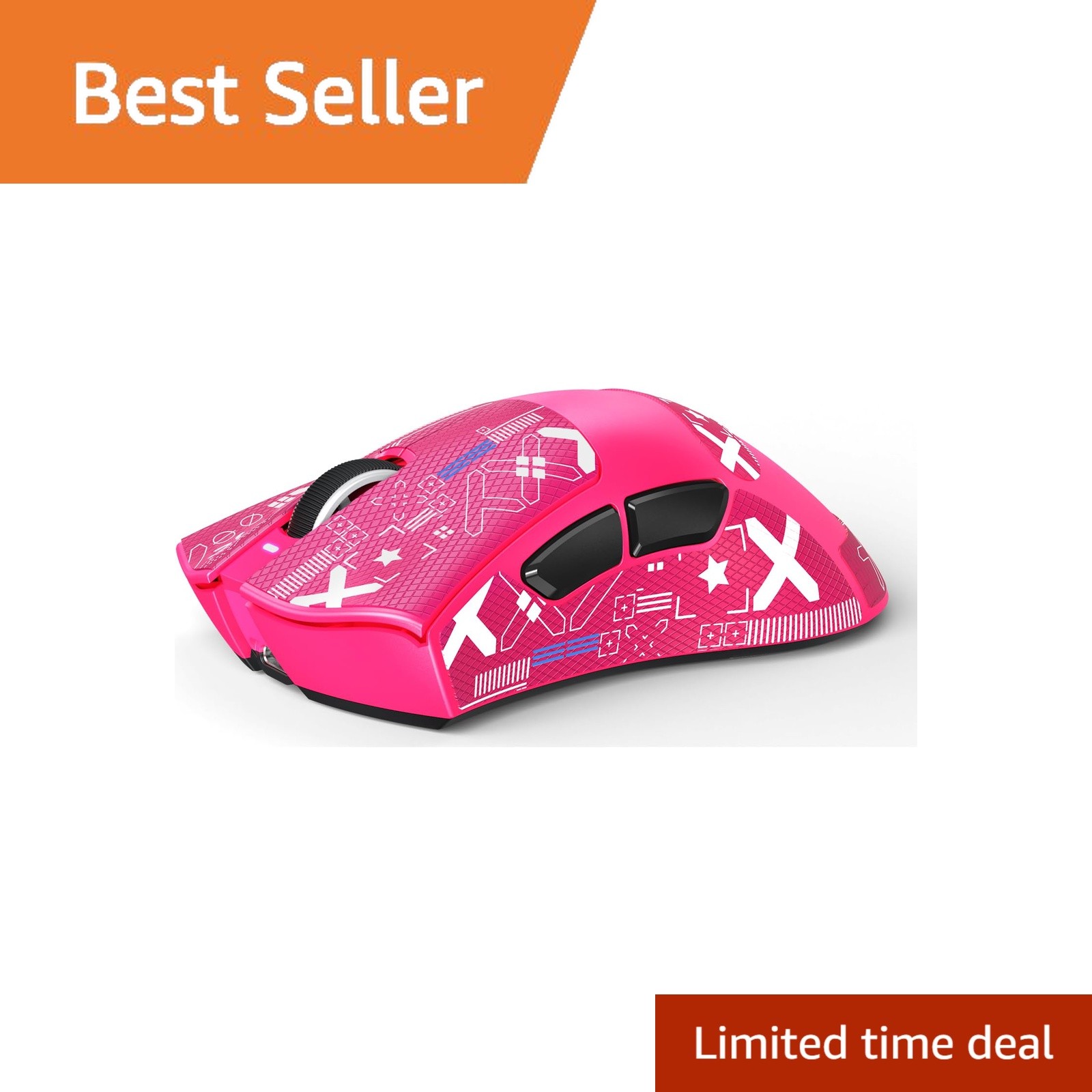 MAMBASNAKE Attack Shark V3 Wireless Gaming Mouse Red Griptape