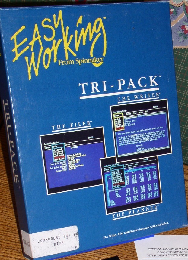 Vintage Easy Working from Spinnaker TRI-PACK Software - Commodore 64/128 ~ 1987