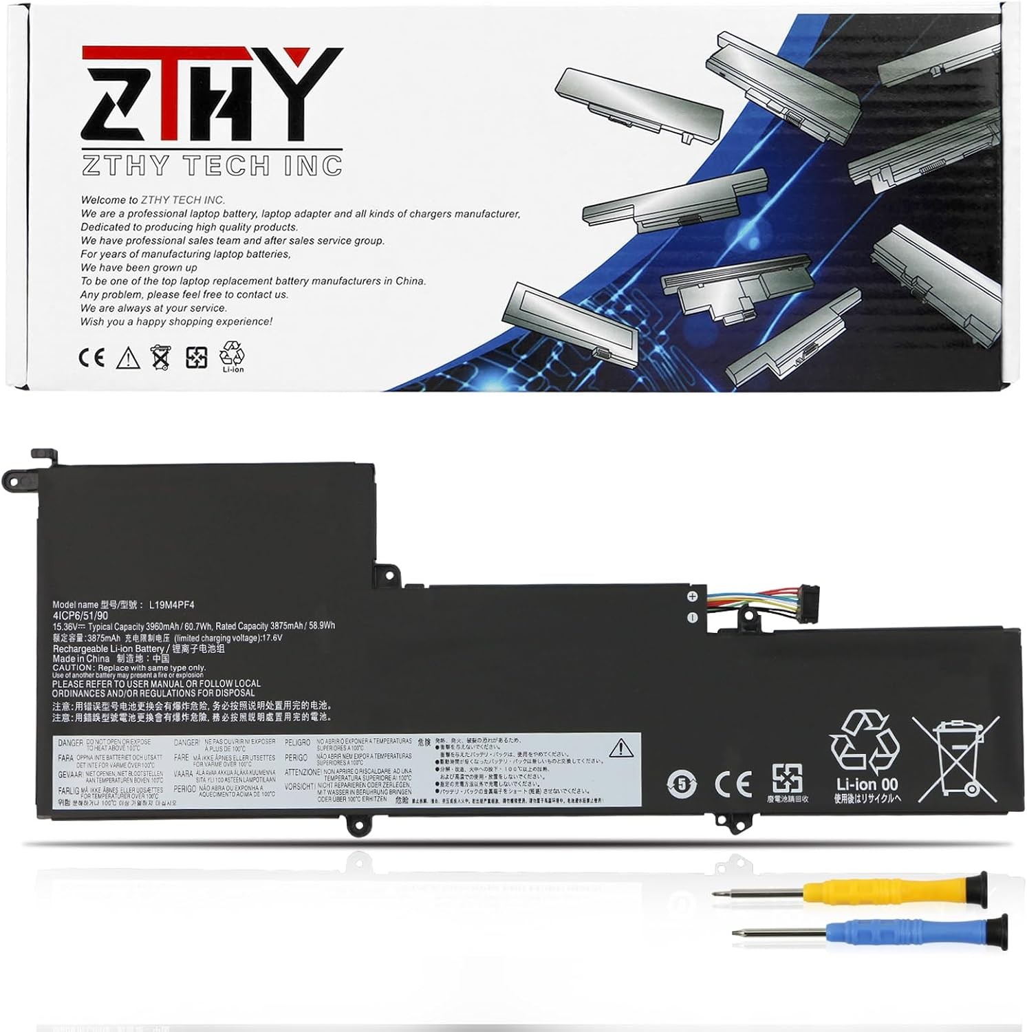 L19M4PF4 Laptop Battery for Lenovo Ideapad Yoga Slim 7 14IIL05 82A1 Series 7