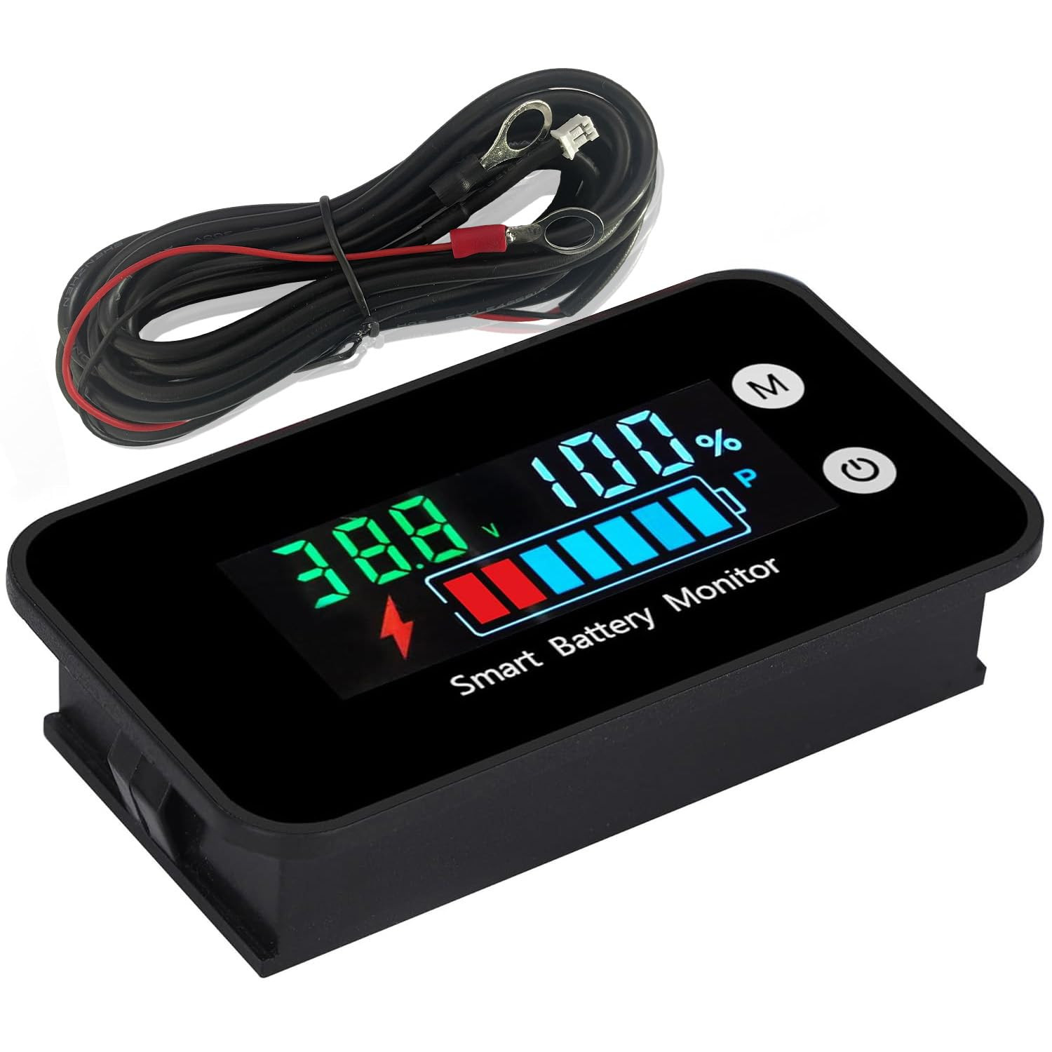 Smart Battery Monitor 7-100V with Buzzer Alarm & Temperature