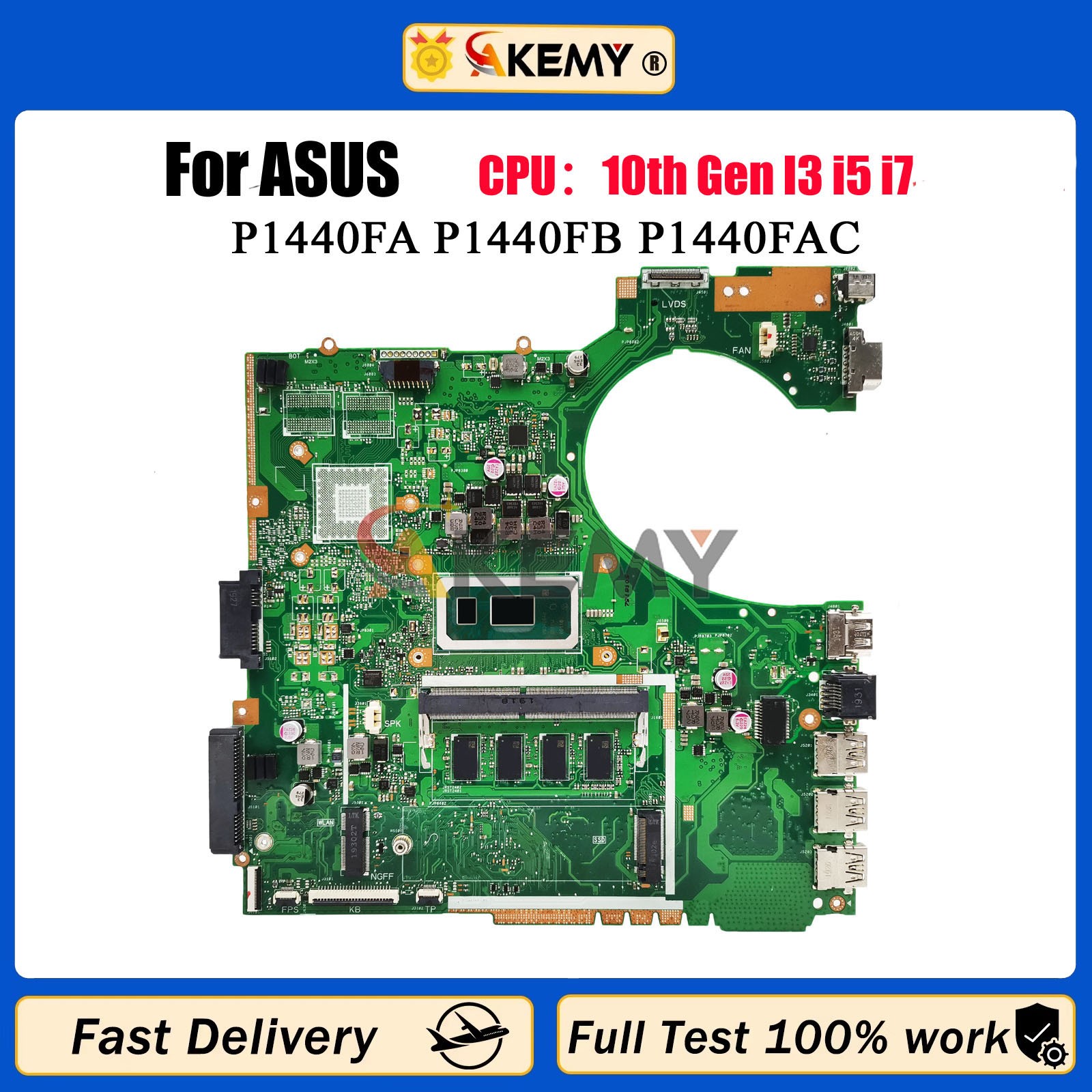 P1440FA Laptop Motherboard For ASUS P1440FAC P1440FBL i3 i5 i7 CPU 100% tests OK