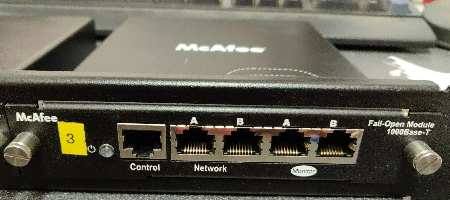 Mcafee Fail-Open Module 1000Base-T Ethernet Control Network Monitor 
