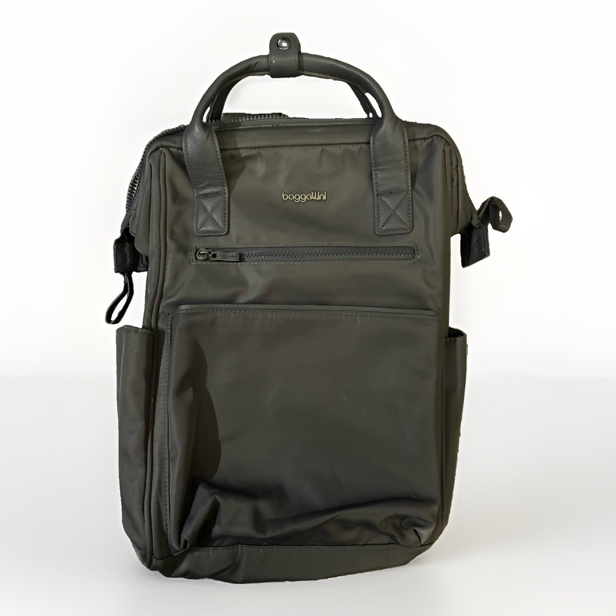 Baggallini Commuter Laptop Backpack RFID Gray Travel 15x12 Secure