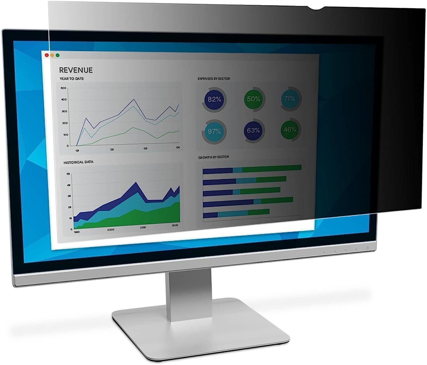 3M PF235W9B Privacy Filter for 23.5in Monitor, 16:9 - Black, Matte - Anti-glare