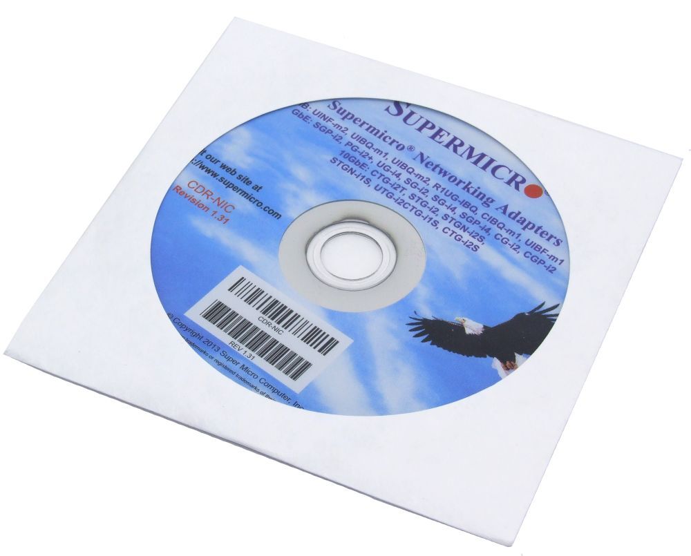 Supermicro CDR-NIC Networking Adapters Drivers Disc Driver DVD CD Rev. 1.31