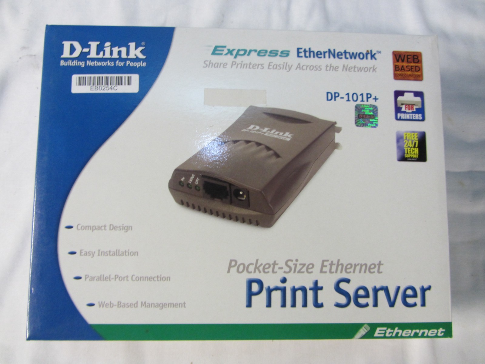 D-Link DP-101P+ Pocket Ethernet Print Server Open Box