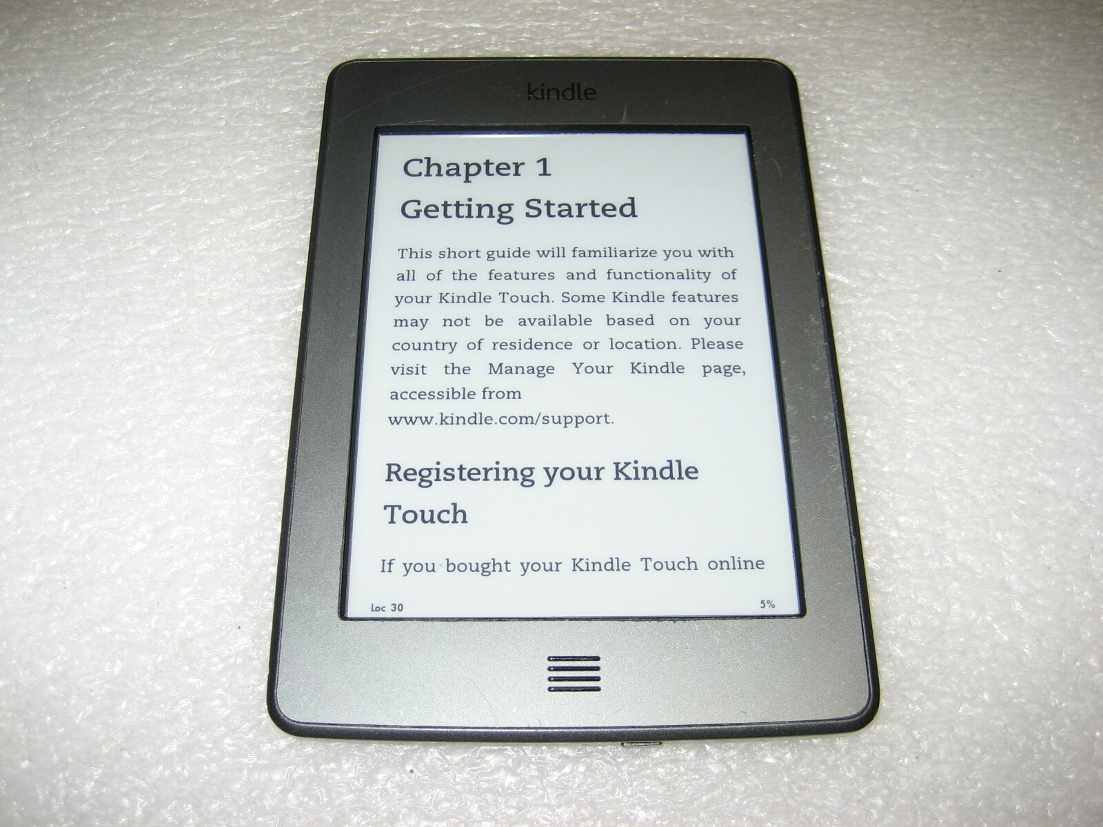 Amazon Kindle Touch 4th Generation, Wi-Fi, 4GB, 6", D01200, Text-to-Speech