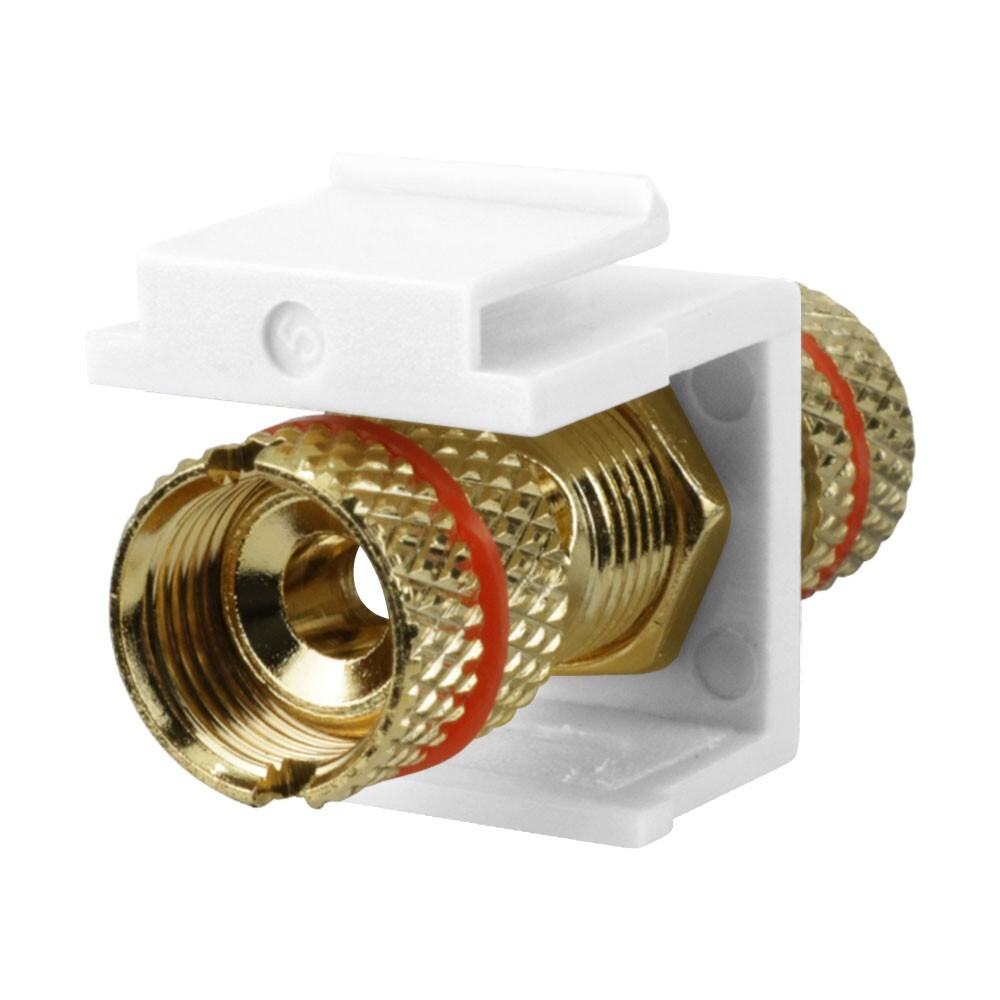 Construct Pro™ Gold-Plated Speaker Binding Post Insert (White, Red Band)