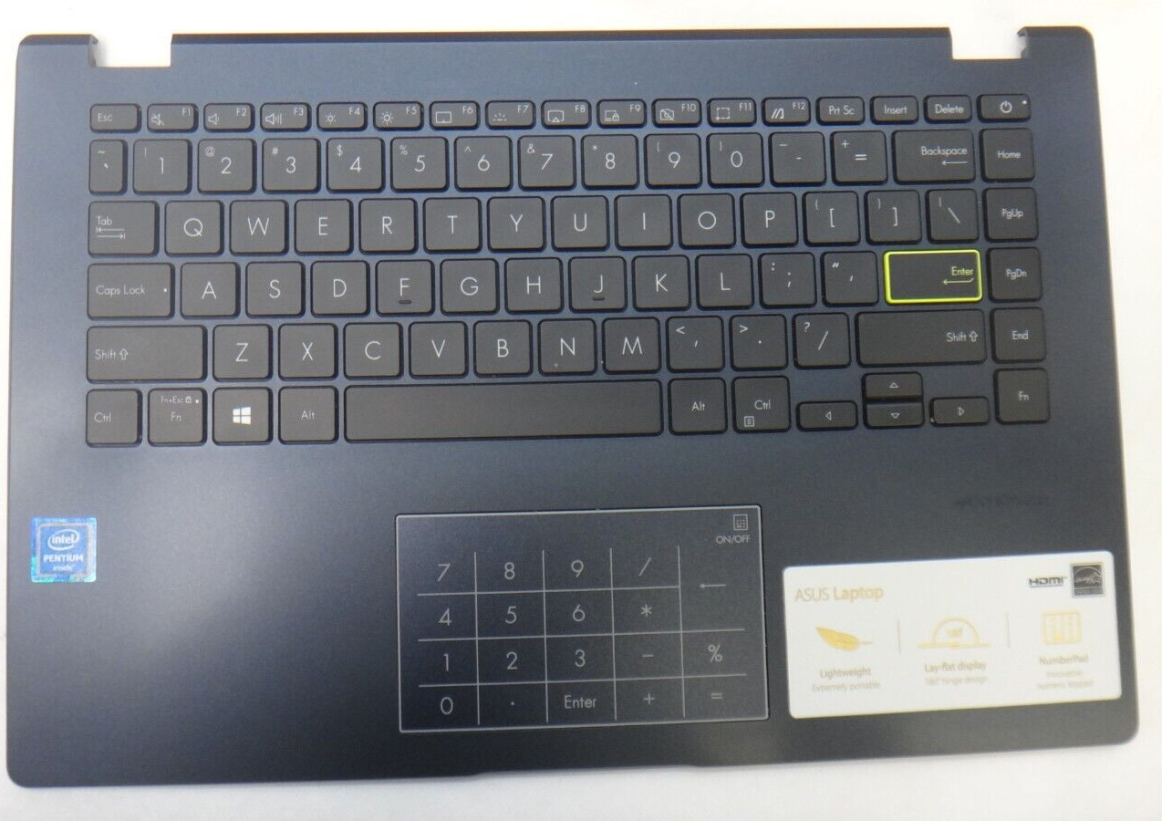 Genuine Asus E410M / E410MA Palmrest w/ Backlit Keyboard + Touchpad 3BBKWTAJN00