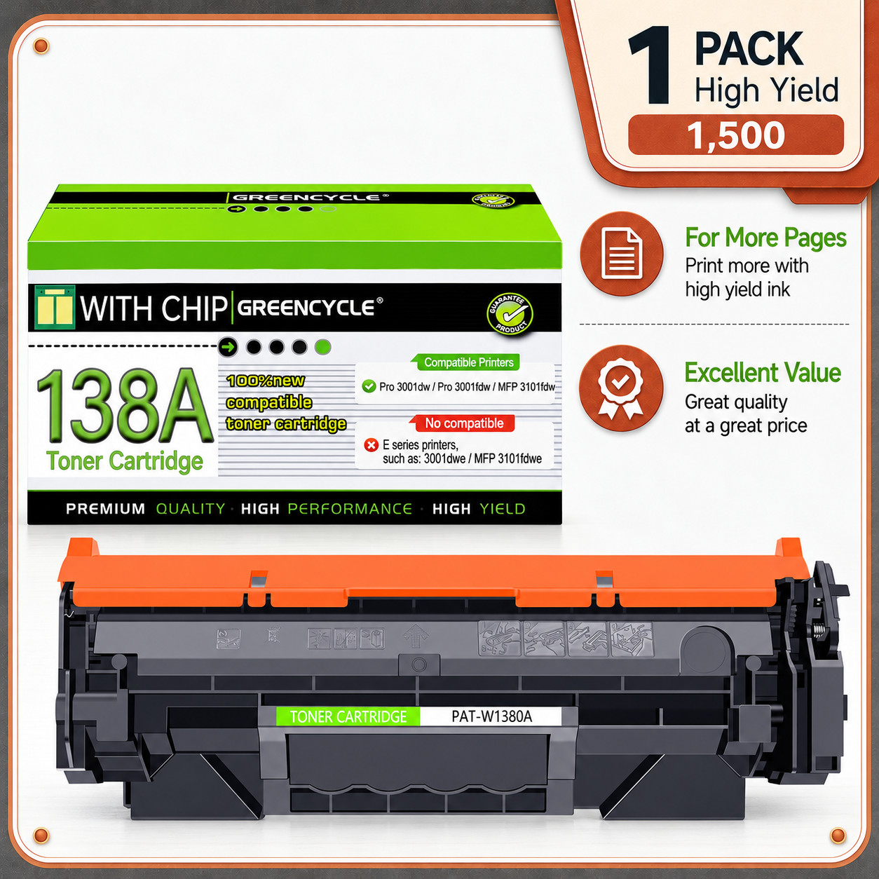 1380A/1380X Toner Cartridges LOT For HP LaserJet Pro 3001dw 3001fdw MFP 3101fdw