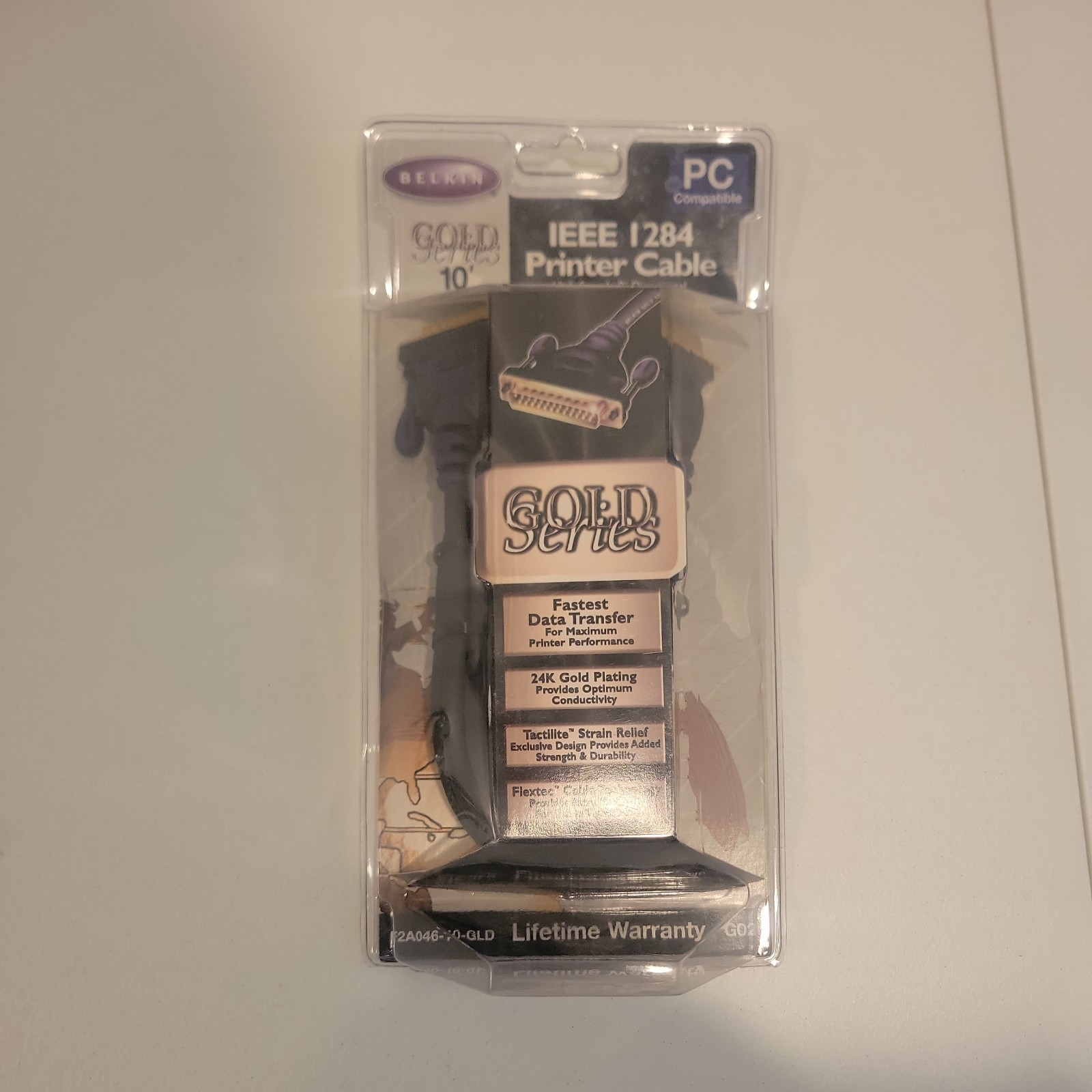 Belkin IEEE 1284 Printer Cable DB25 Male Parallel 10’ Gold Series New Sealed Box