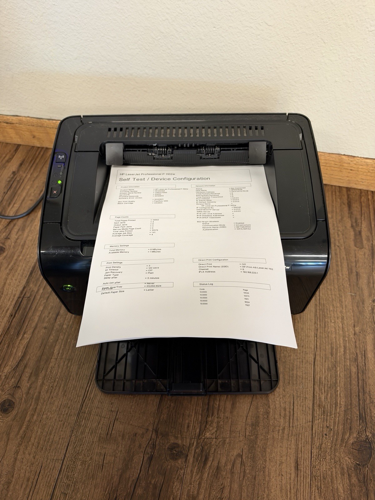 HP LaserJet P1102w Wireless Laser Printer Nice Works Good B/W ePrint Wireless
